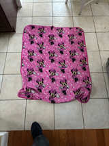 Disney Minnie Mouse Pink Polka Dot Fleece Blanket - Image 1