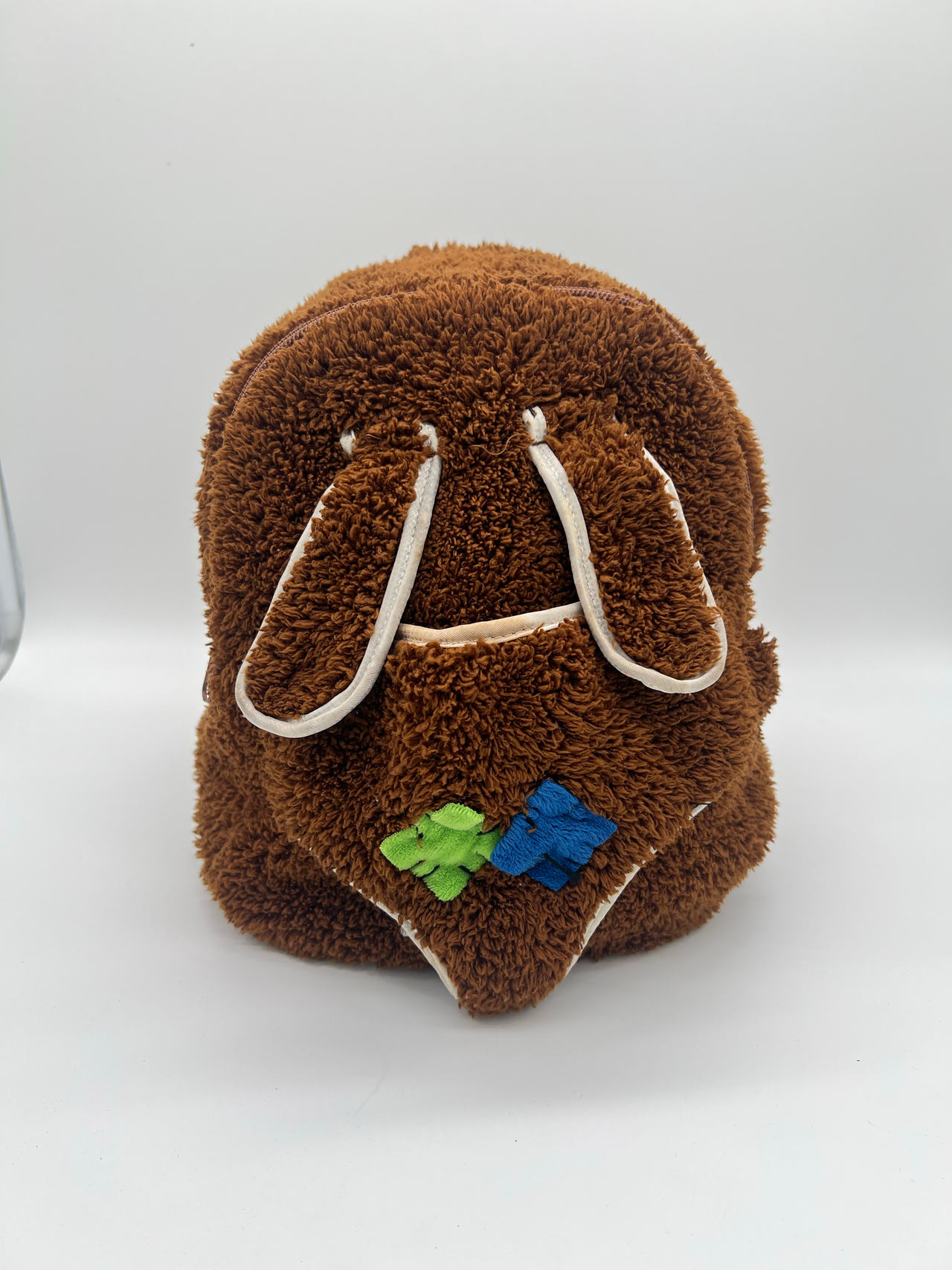 Kids Fuzzy Faux Fur Triceratops Backpack