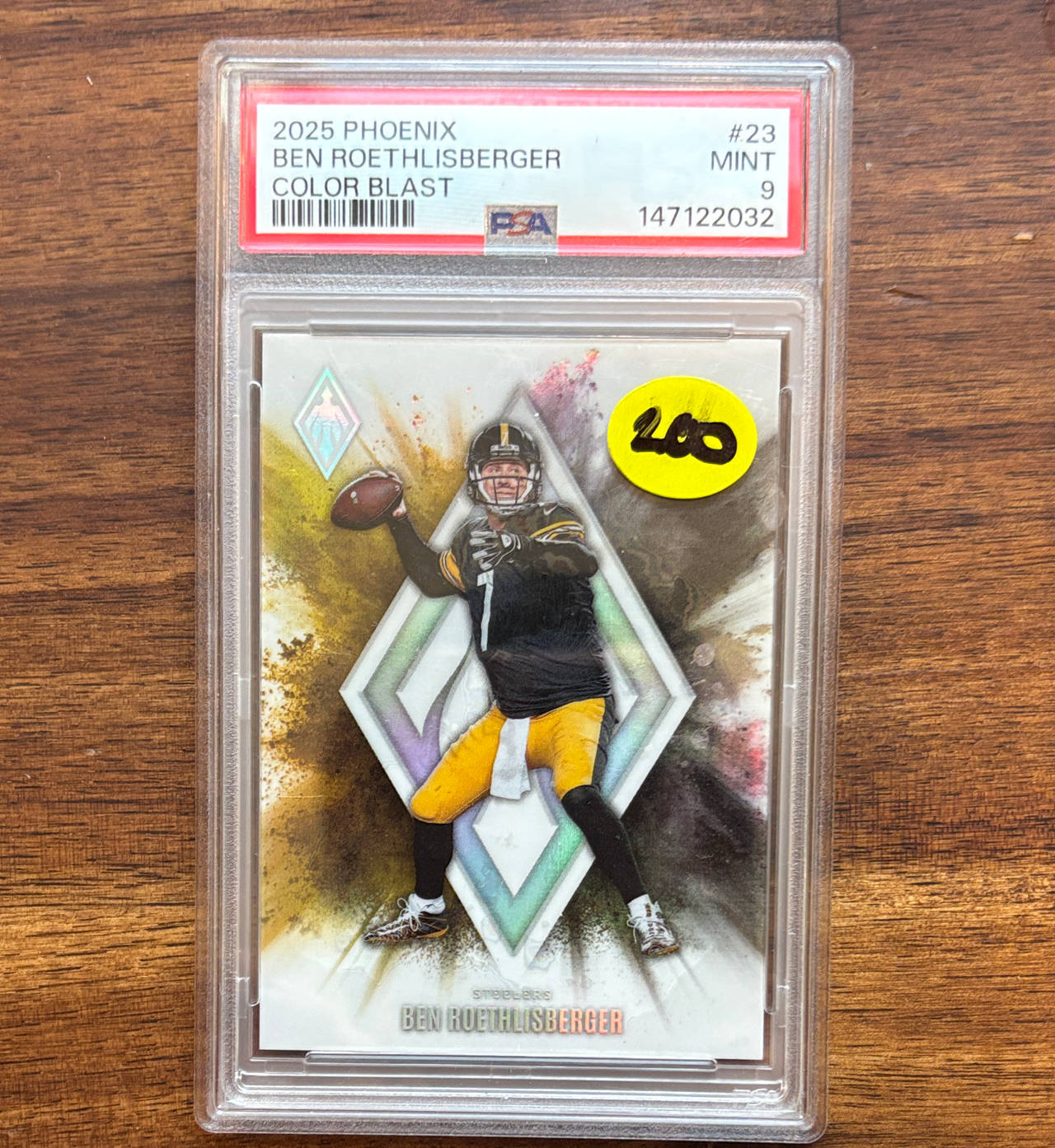 2020 Panini Phoenix Ben Roethlisberger Color Blast PSA 9