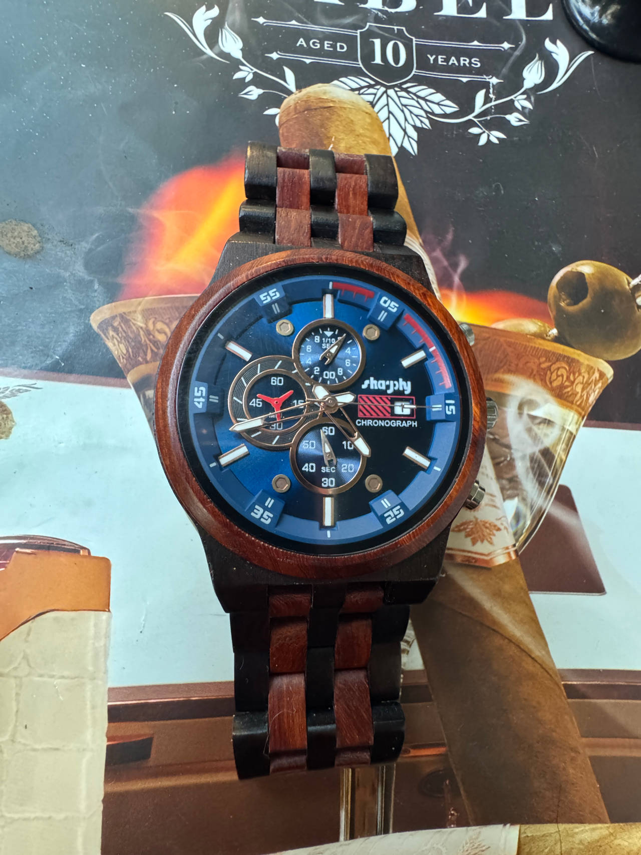 Sharly Wood Chronograph Watch