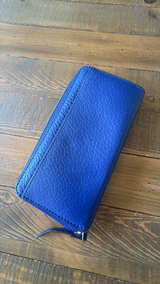 Kate Spade Royal Blue Pebbled Leather Zip Around Wallet - Image 2