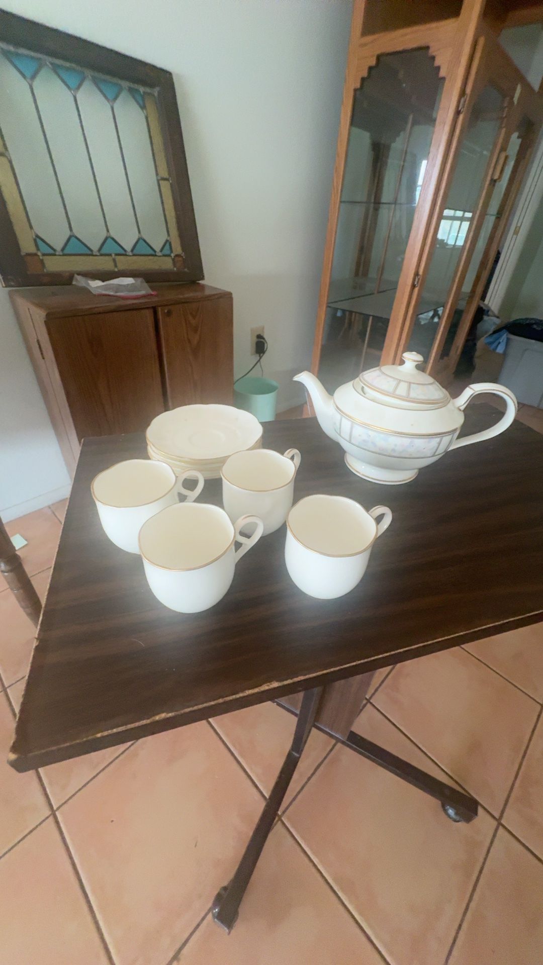 Princess House Fine China Gold Rim Tea Set