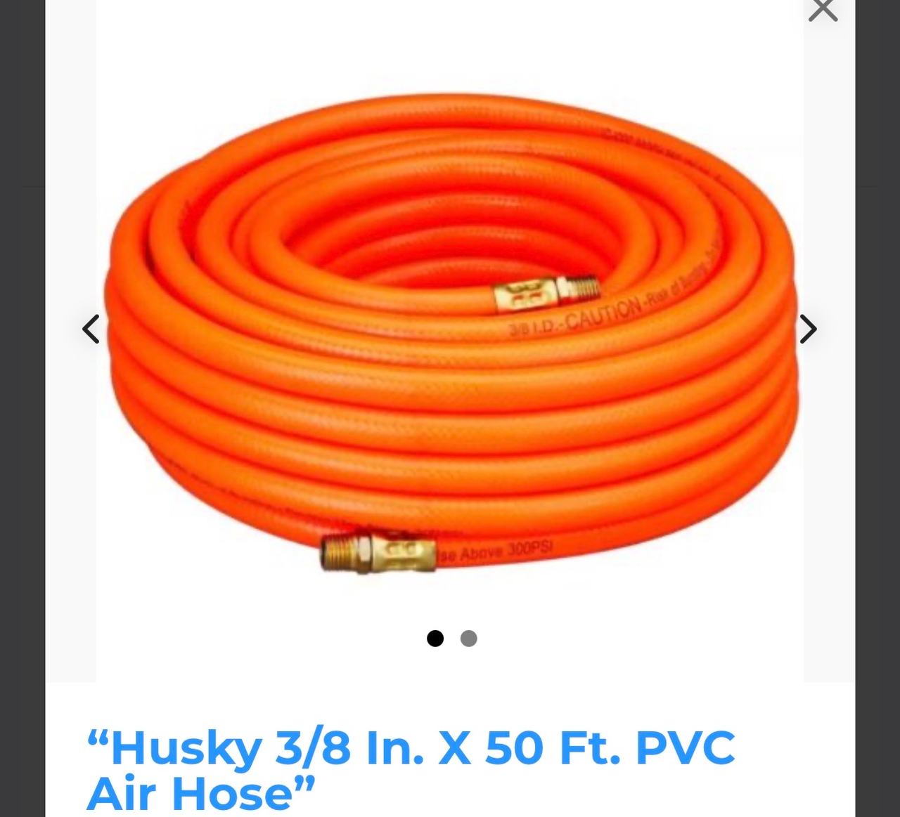 Husky 3/8 in. x 50 ft. PVC Air Hose