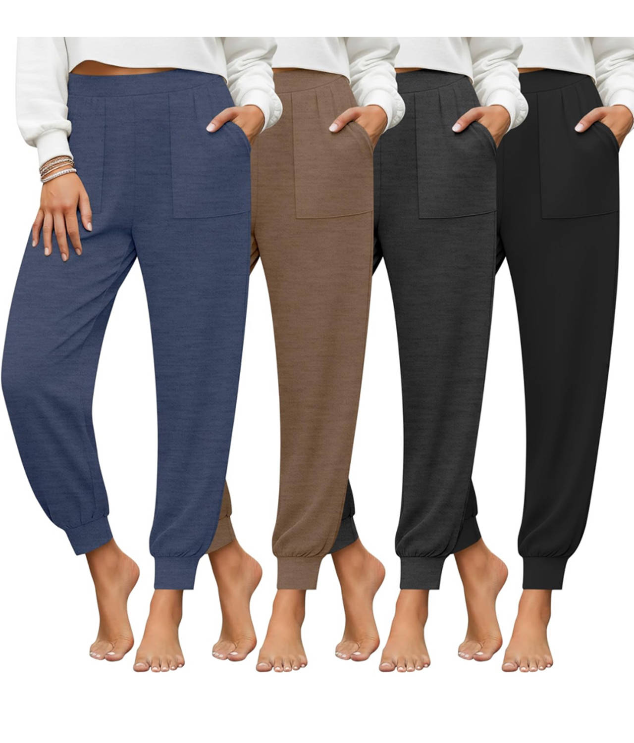 Women's High Waisted Jogger Pants with Pockets