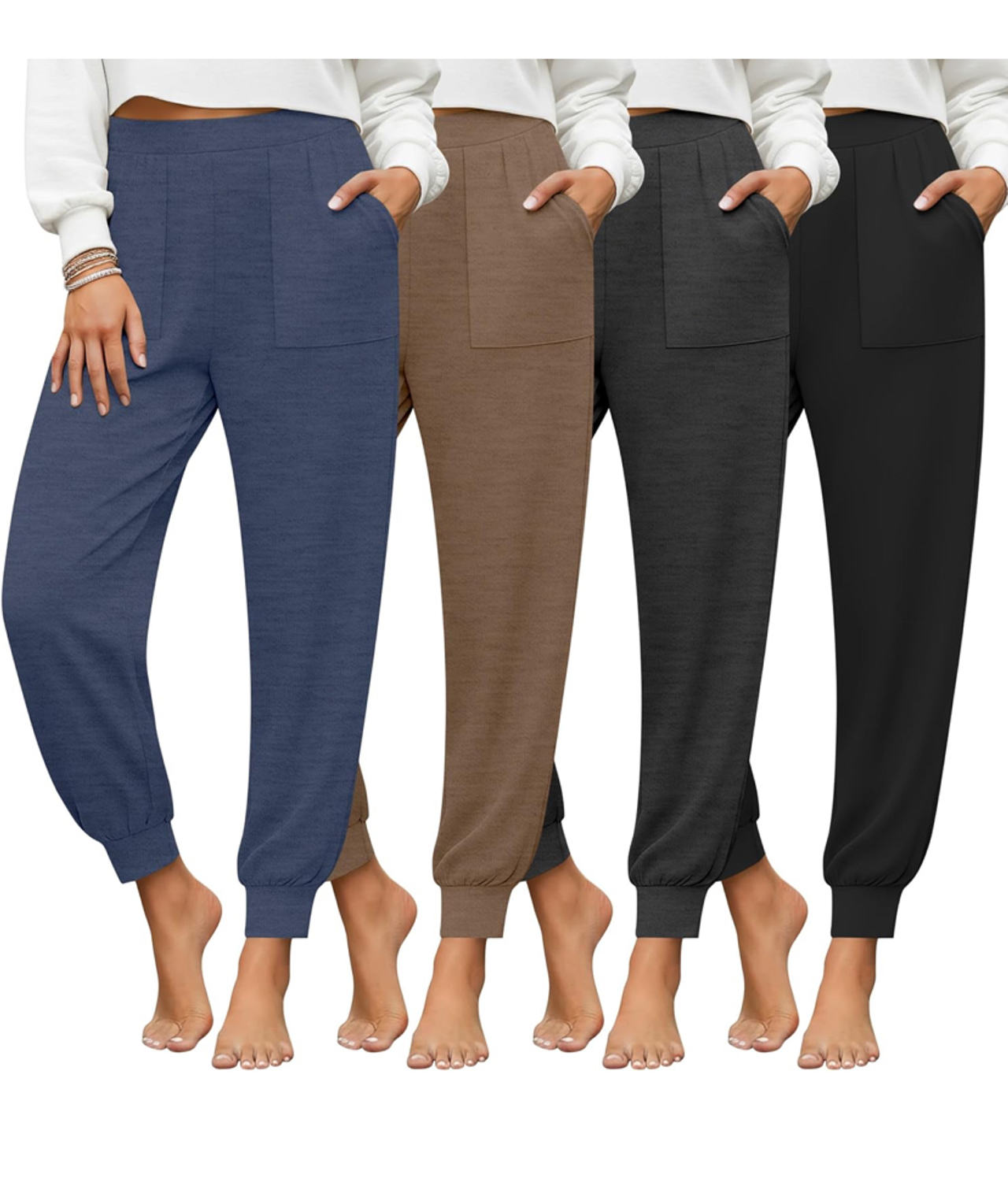 Women's High Waisted Jogger Pants with Pockets