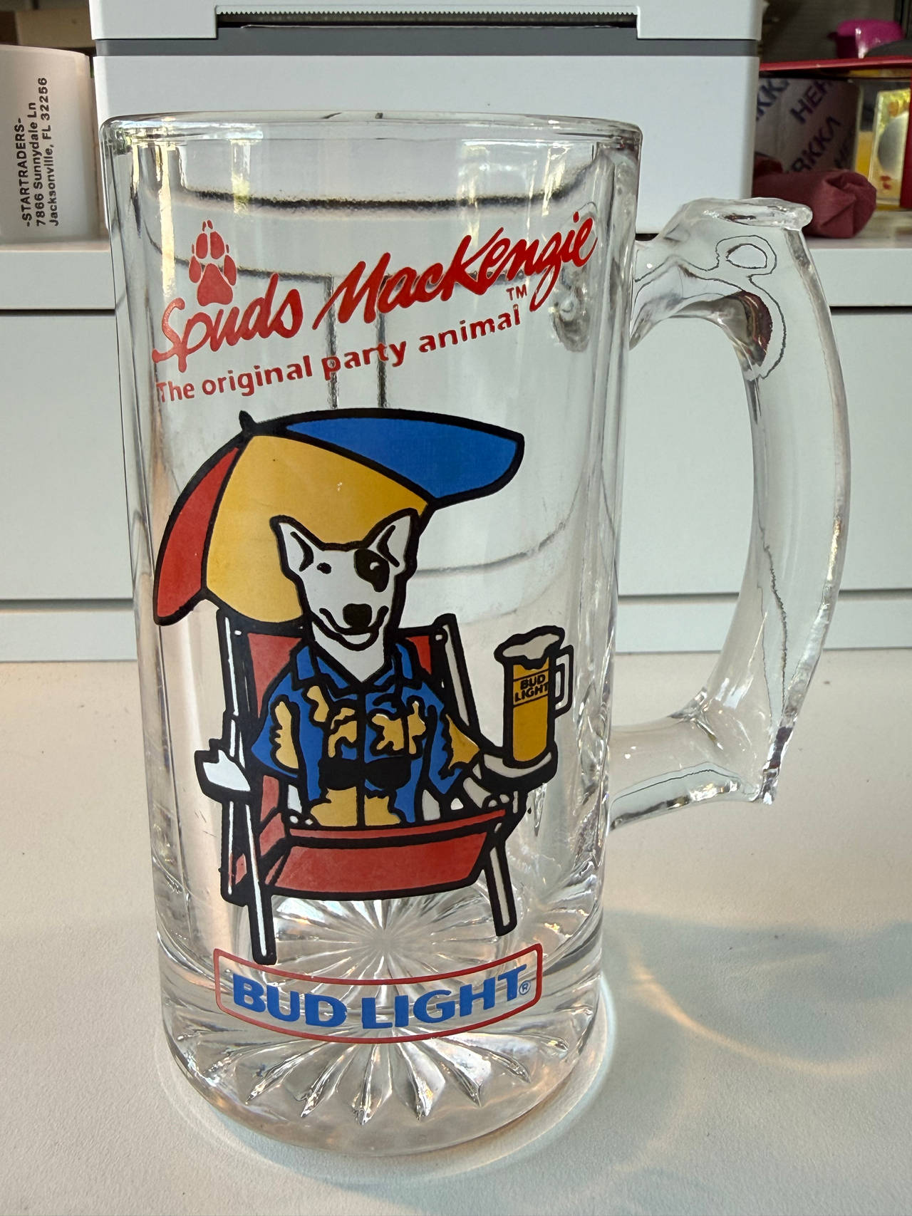 Vintage Bud Light Spuds MacKenzie Beer Mug