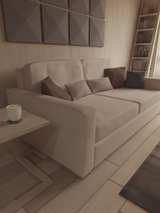 Modern Beige Fabric Sofa - Image 1