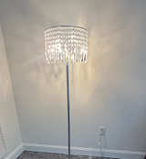 Crystal Drum Floor Lamp with Chrome Finish - Image 1