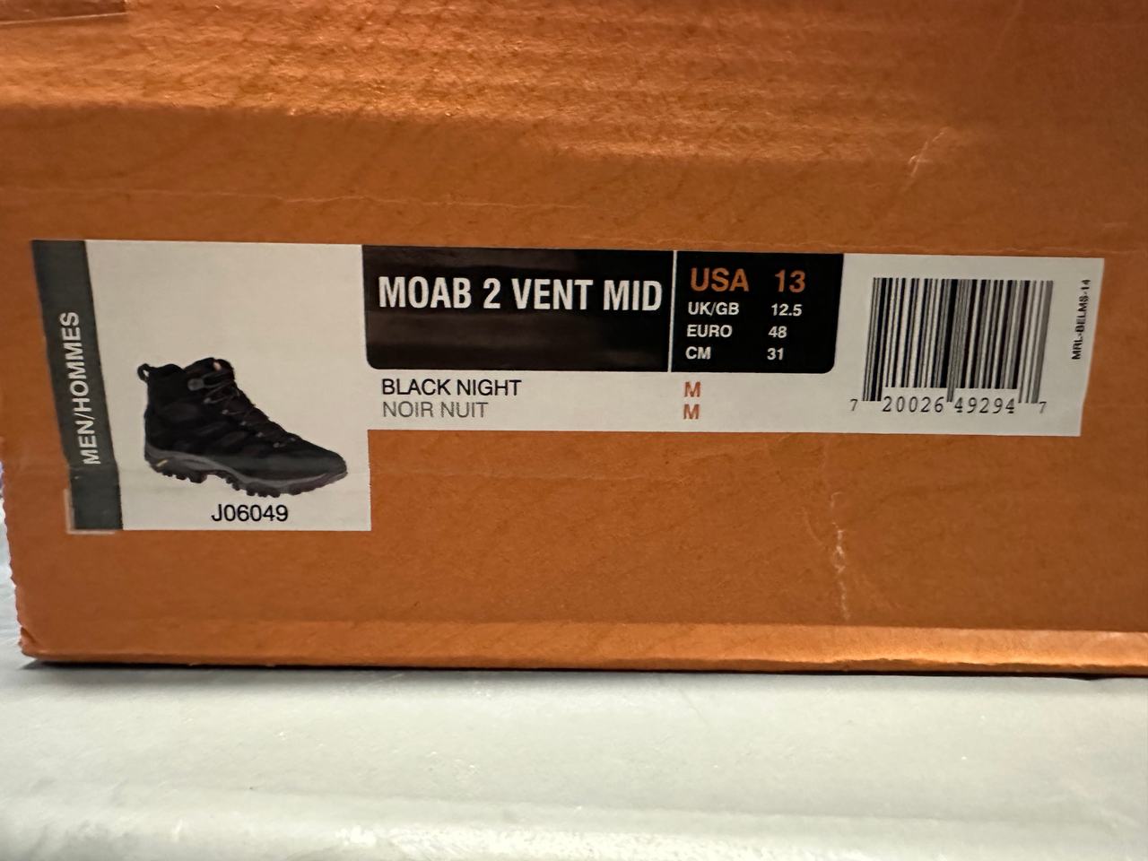 Merrell Moab 2 Vent Mid Hiking Boot in Black