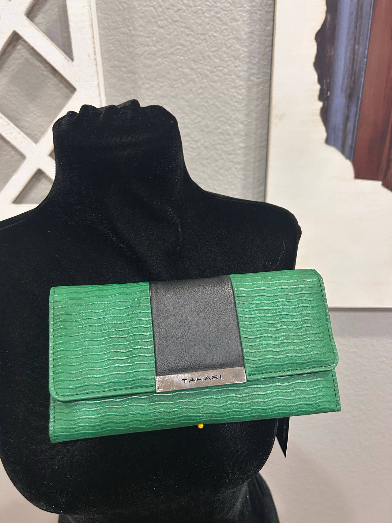 Tahari Green Clutch Wallet