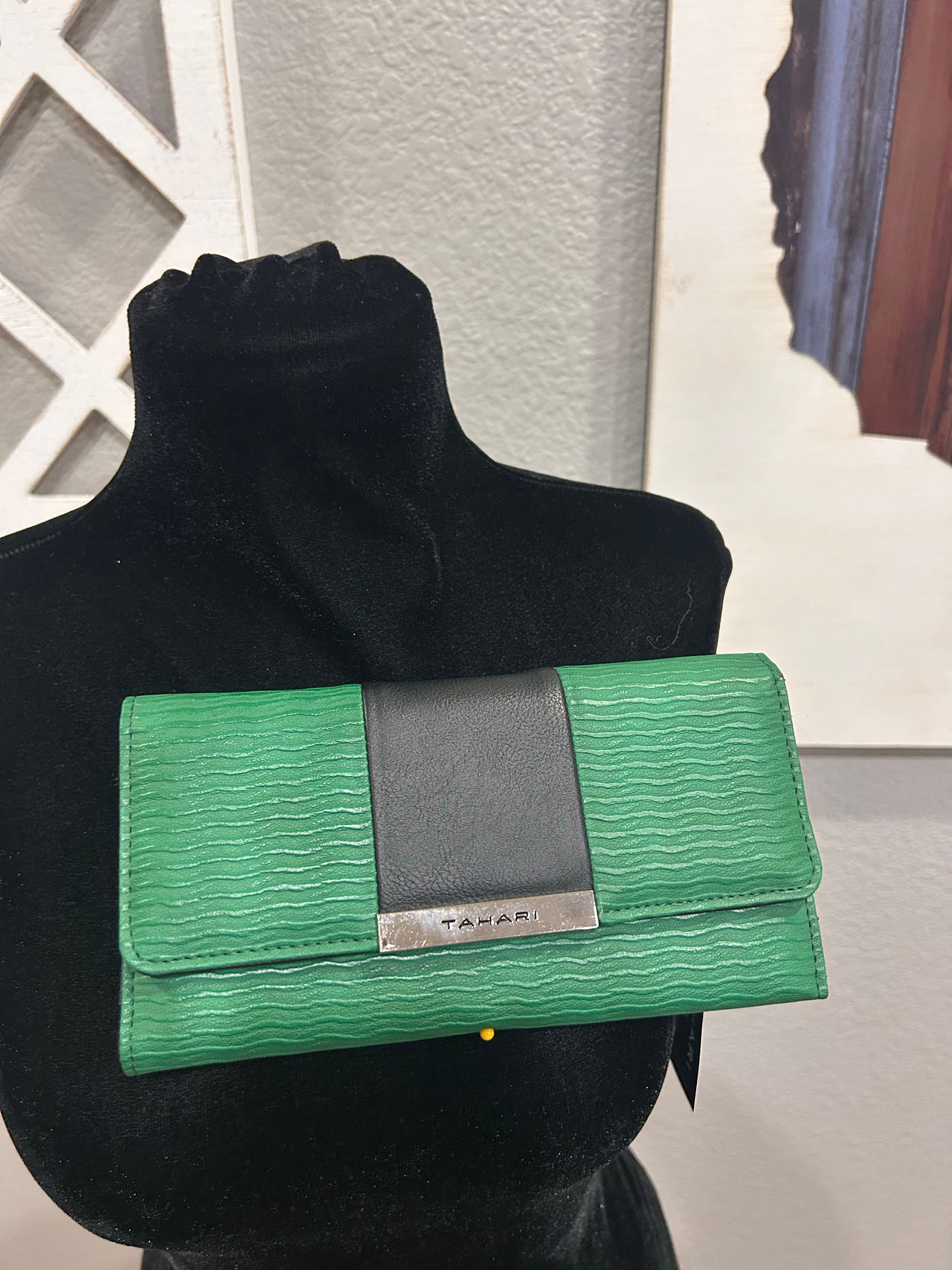 Tahari Green Clutch Wallet