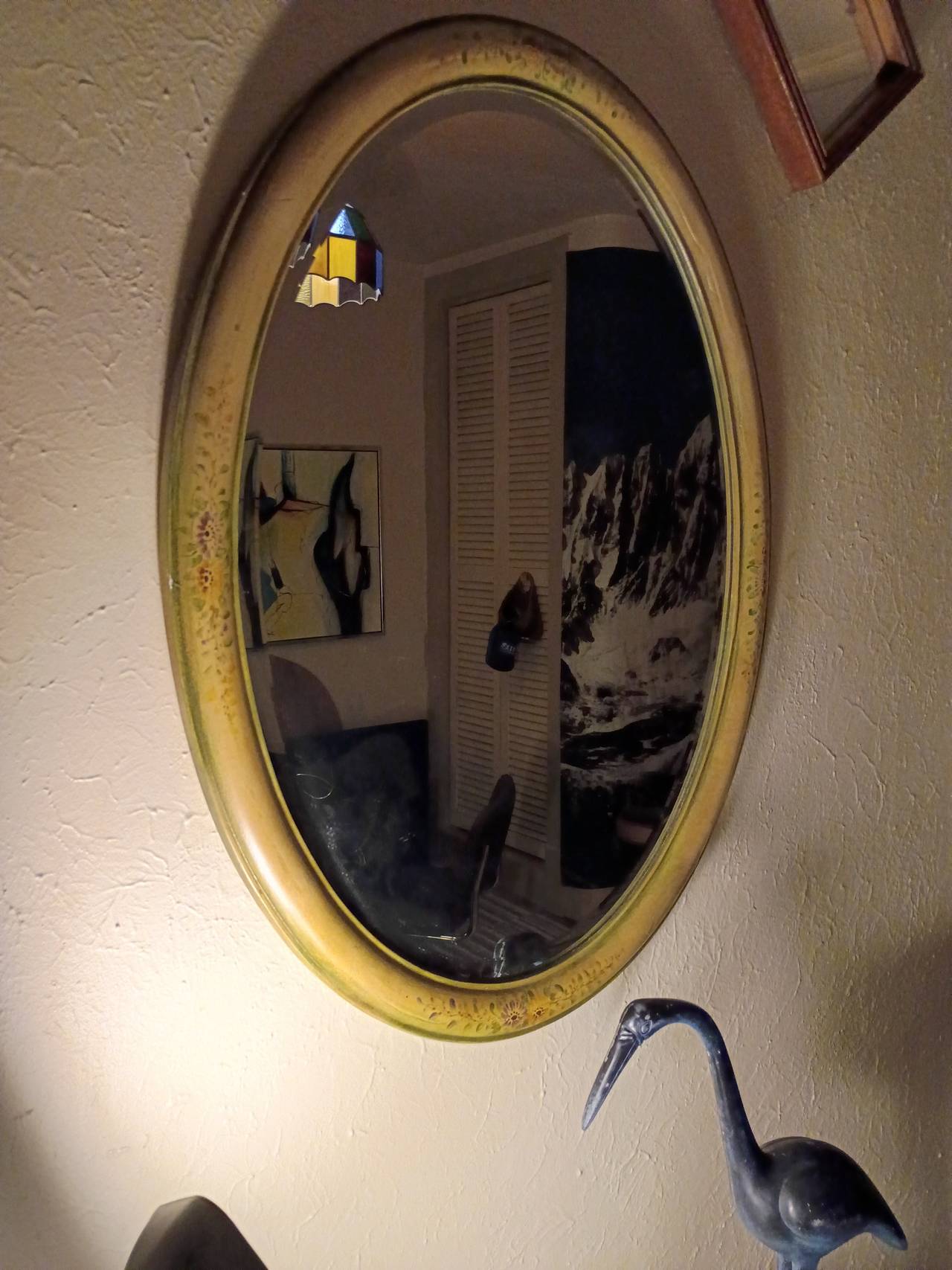 Vintage Oval Gold Framed Mirror
