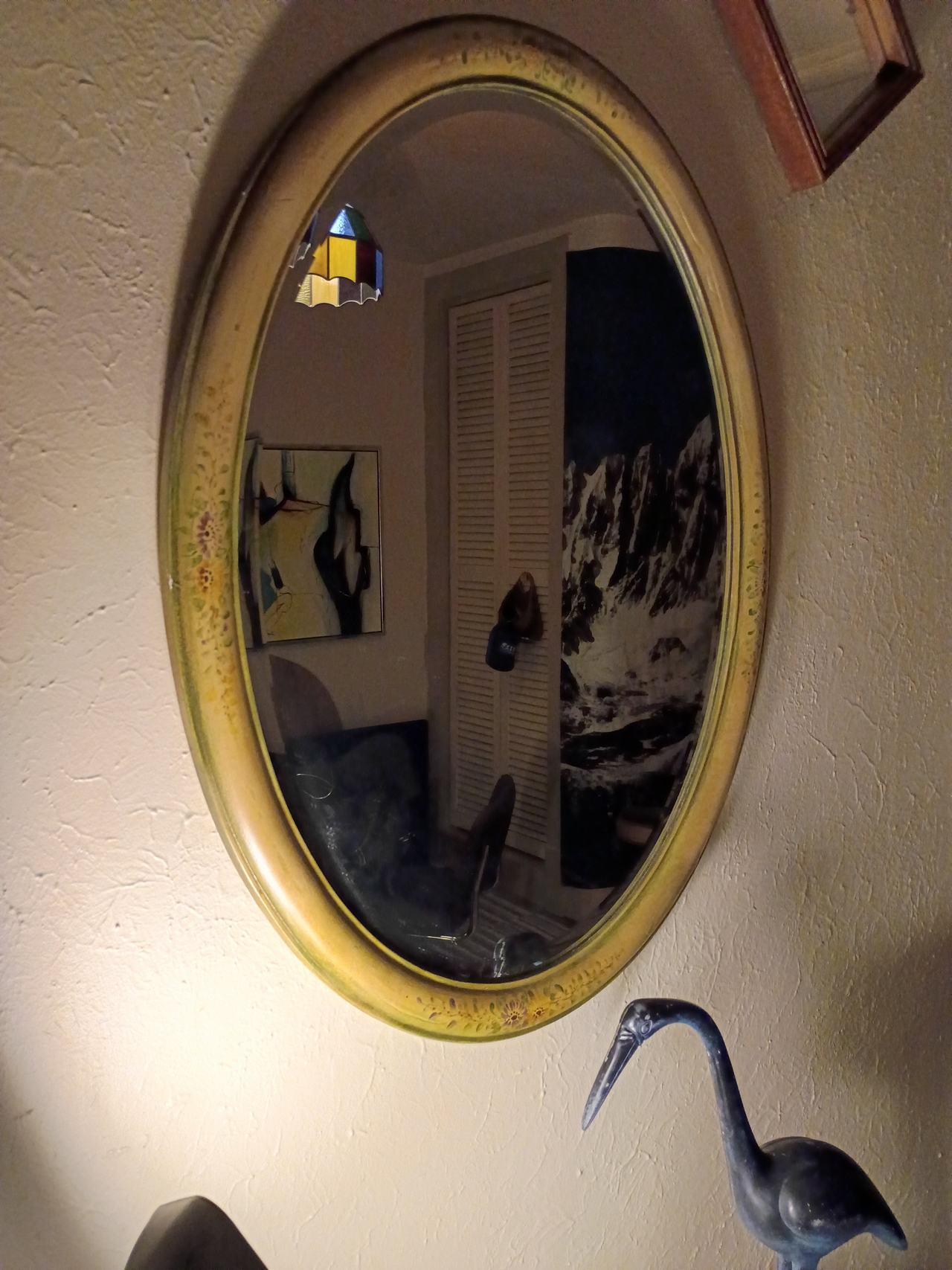 Vintage Oval Gold Framed Mirror