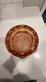 Fenton Pink Hobnail Ruffled Glass Vase - Image 4