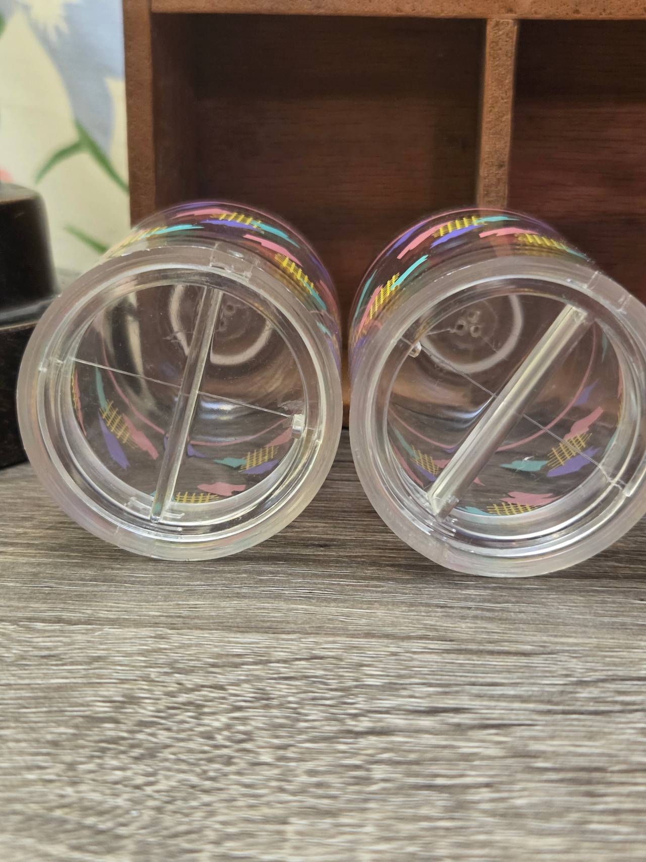 90s vintage Confetti Salt and Pepper Shakers