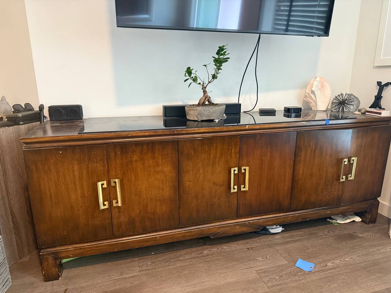 Mid-Century Modern Credenza - Wood 
84” long , 20” wide , 30” tall , 