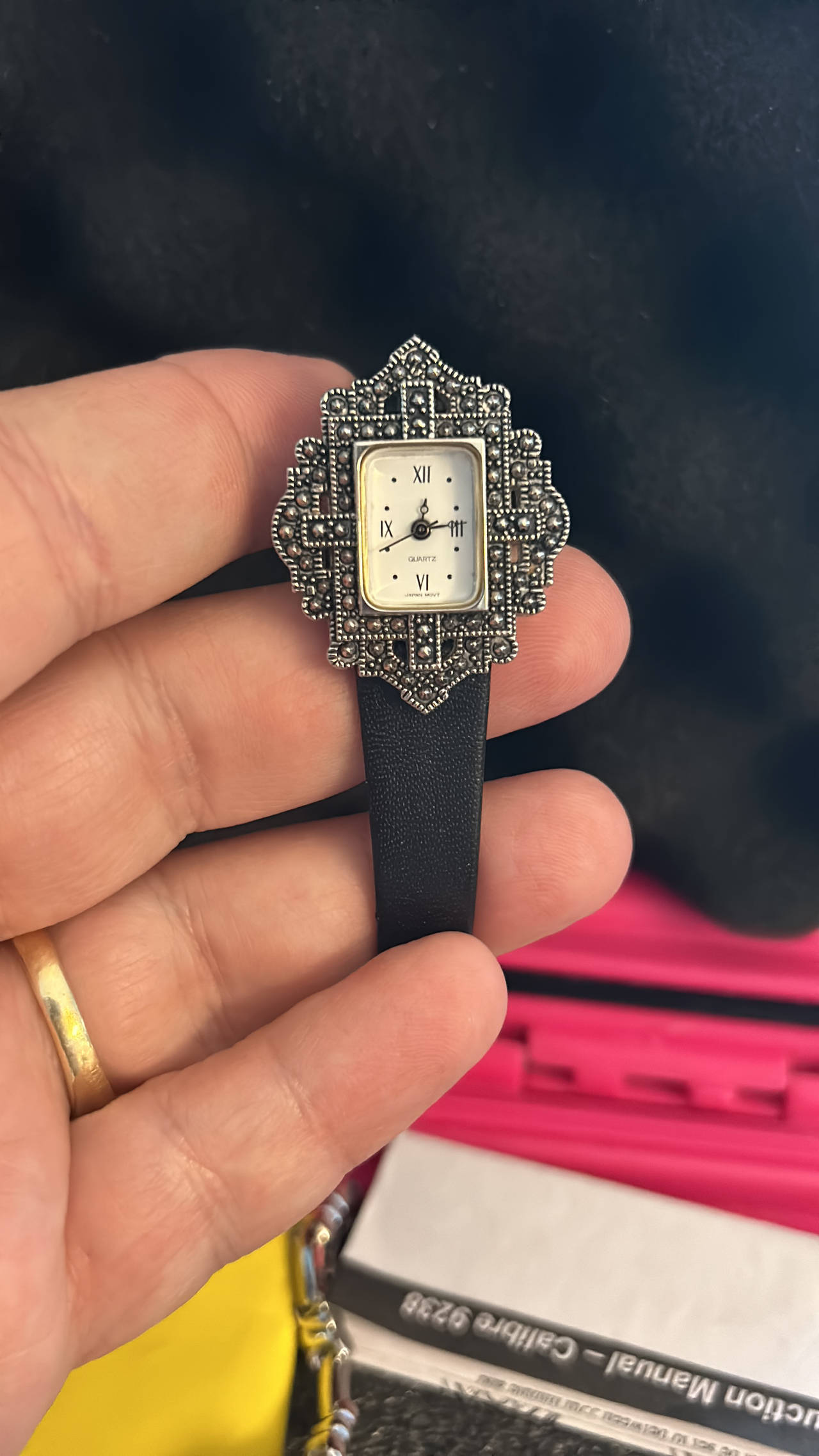 vintage-style marcasite ladies' wristwatch