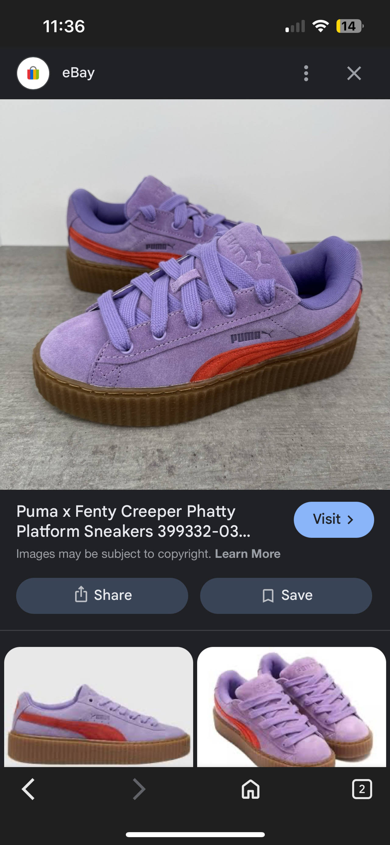 Puma x Fenty Creeper Phatty Platform Sneakers