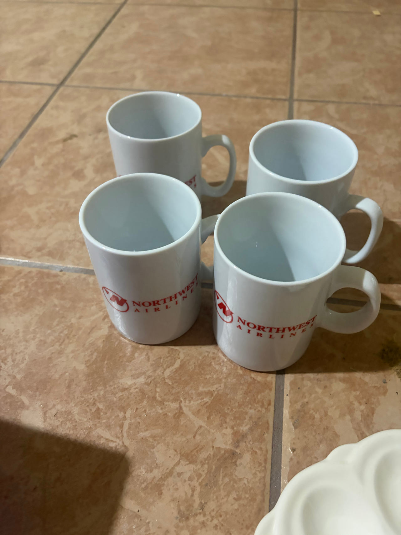 Northwest Airlines Vintage Coffee Mugs (Set of 4)