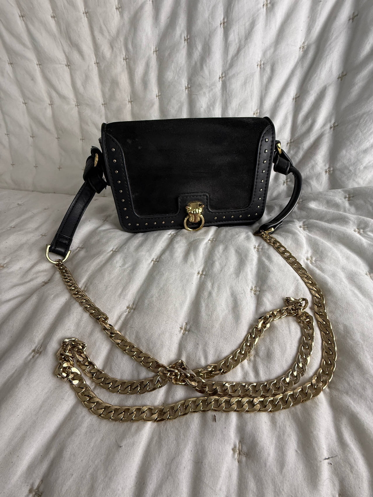 Topshop Lion Head Studded Crossbody Bag