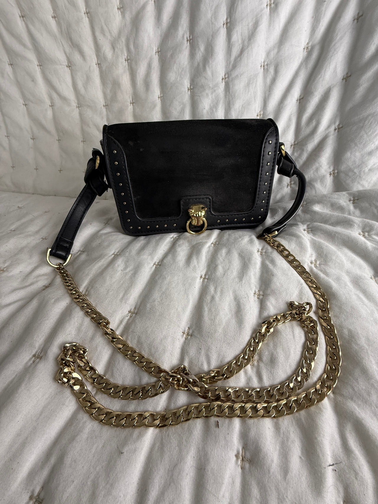 Topshop Lion Head Studded Crossbody Bag