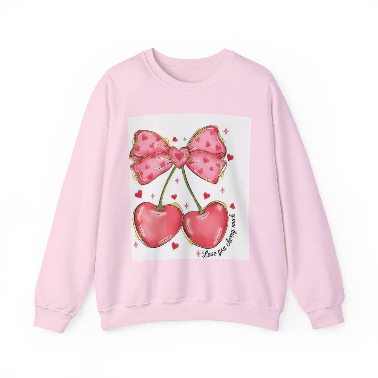 Love You Cherry Much Heart Bow Sweatshirt