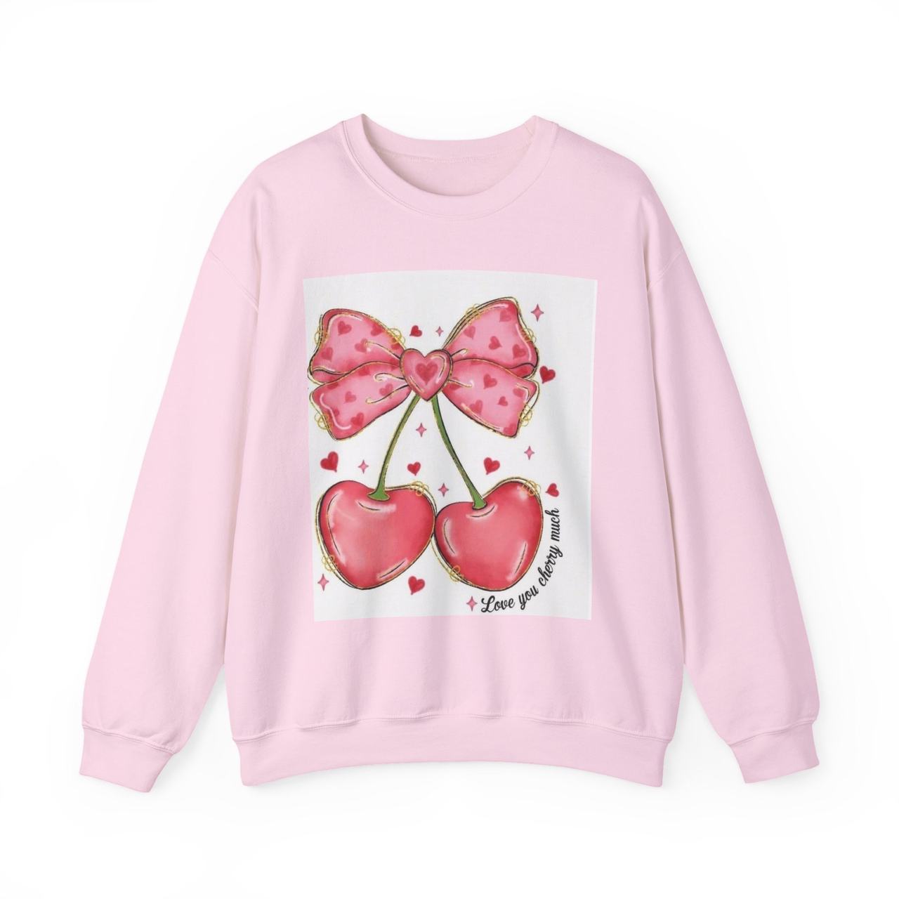 Love You Cherry Much Heart Bow Sweatshirt