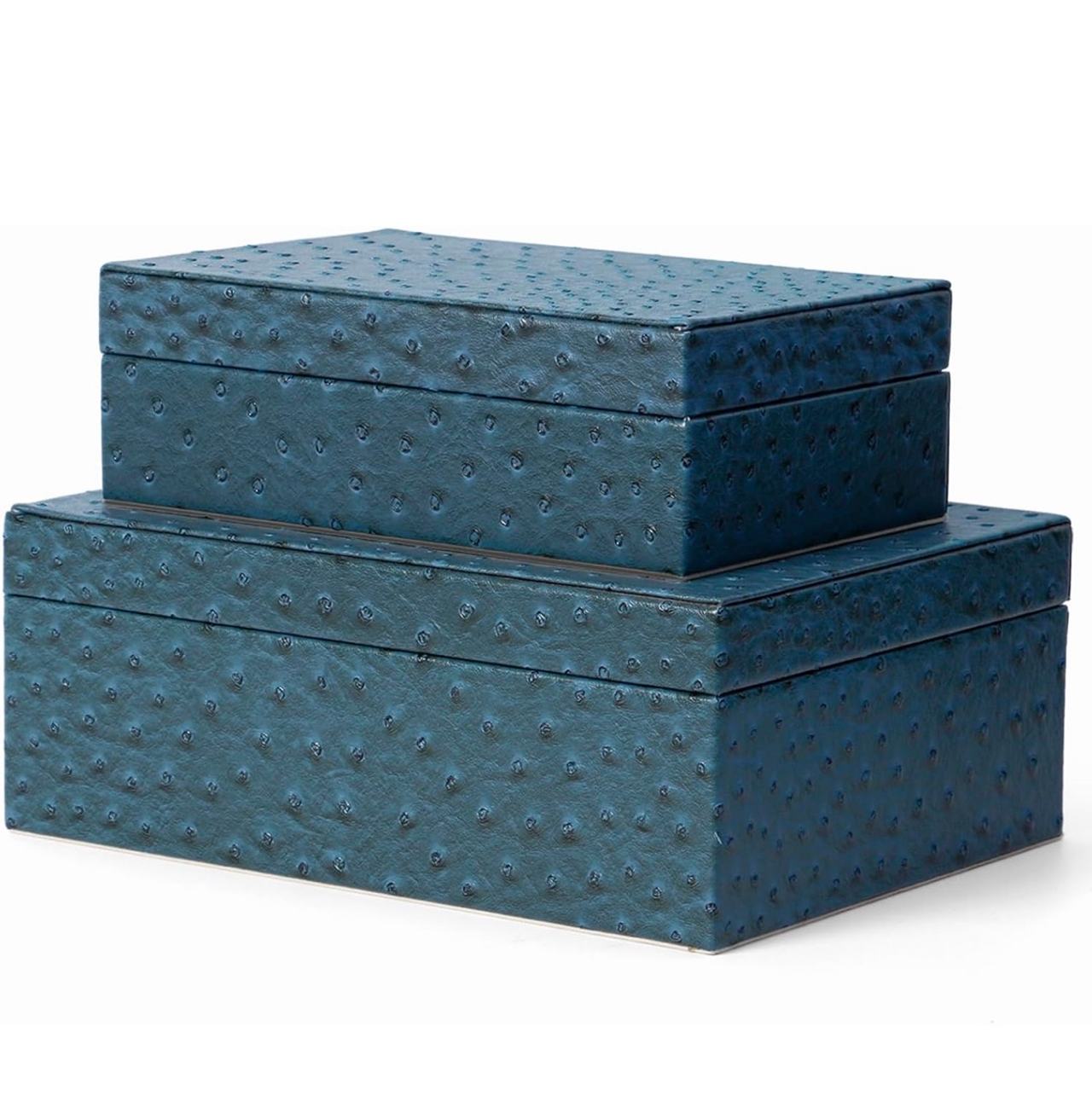Faux Ostrich Leather Decorative Boxes