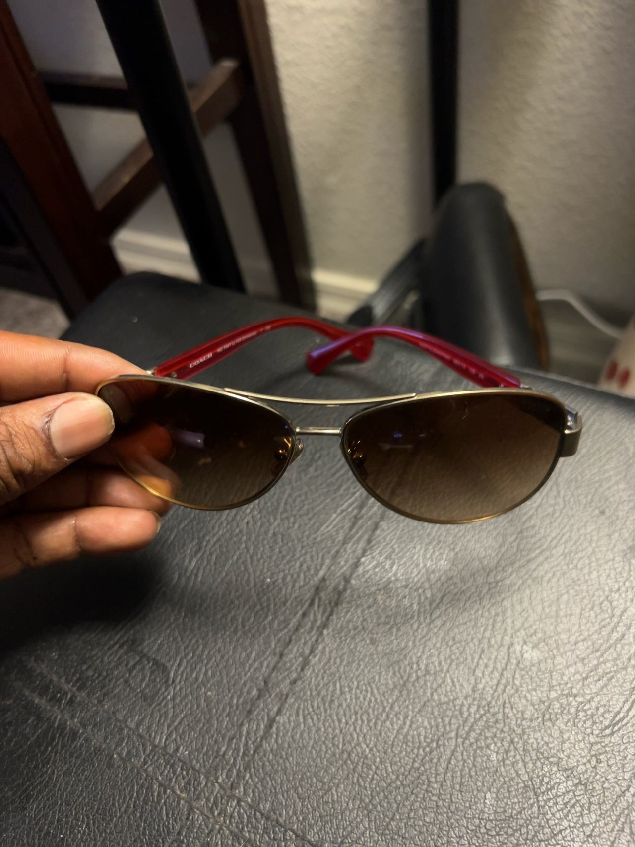 Coach Kristina hc7047 red/gold Aviator Sunglasses 920713