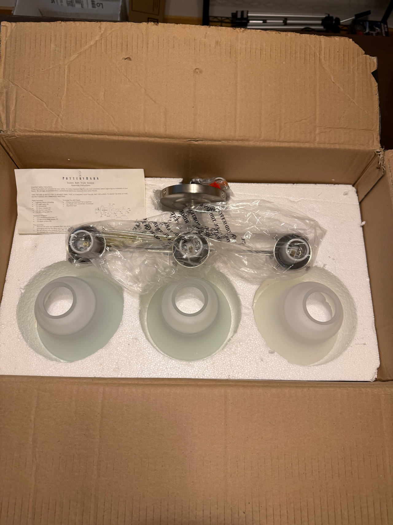 Pottery Barn Sussex Triple Tube Sconce