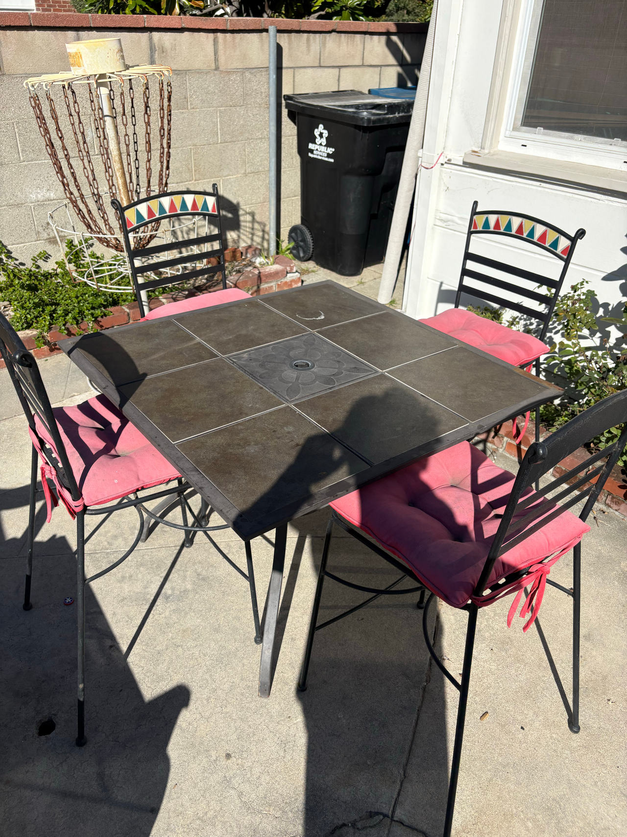 5-Piece Tile Top Outdoor Dining Set