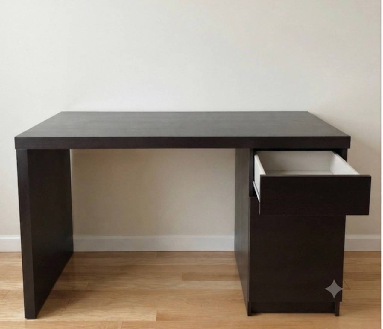 IKEA MALM Desk with Drawer & Cabinet Black Office Computer