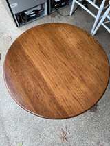 Round Wooden Pedestal Side Table - Image 6