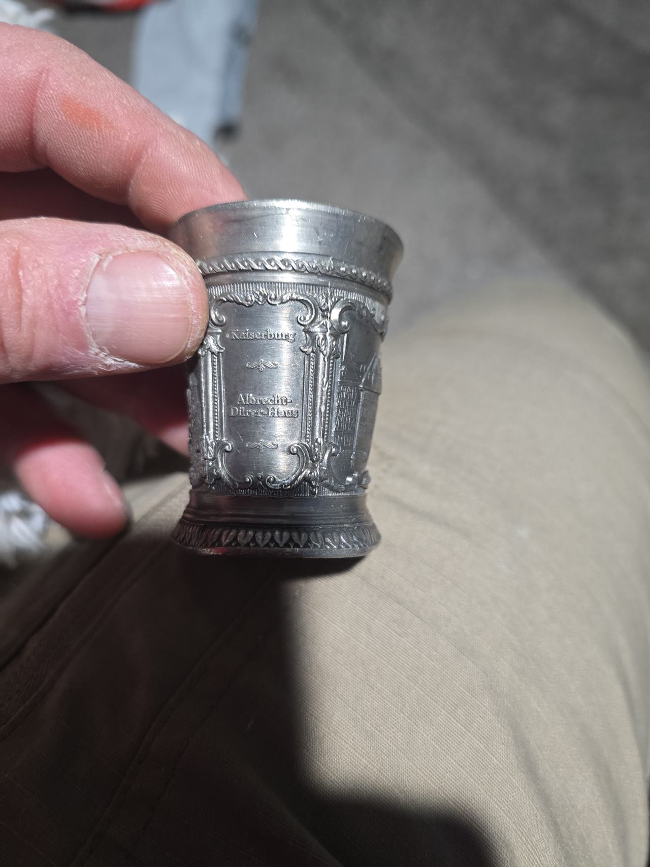 Vintage German Pewter Souvenir Shot Glass
