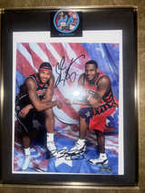 LeBron James & Allen Iverson Dual Signed Team USA Framed Photo - Image 1