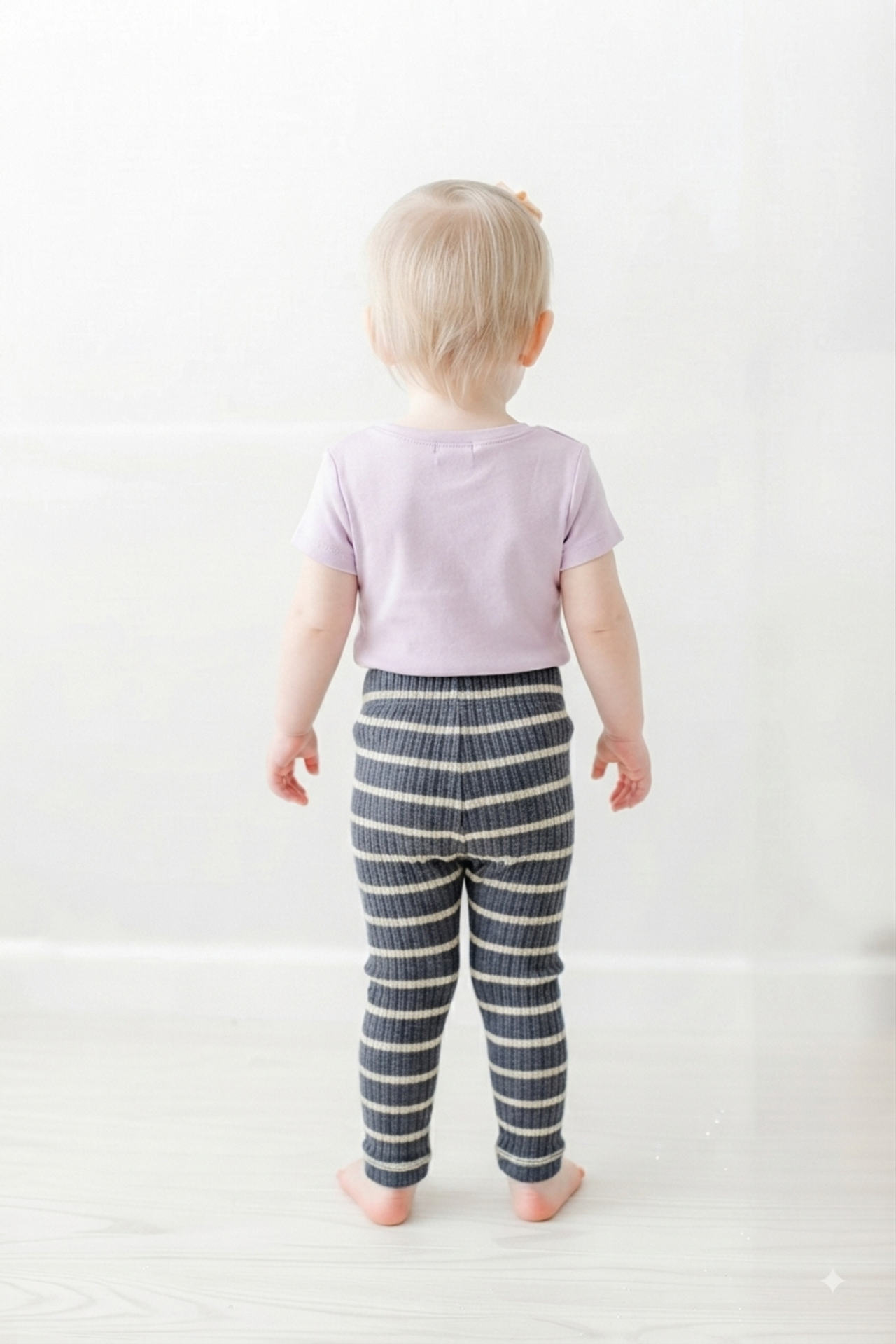 Baby B'gosh 2 pair Striped Ribbed Knit Leggings sz 12 Months