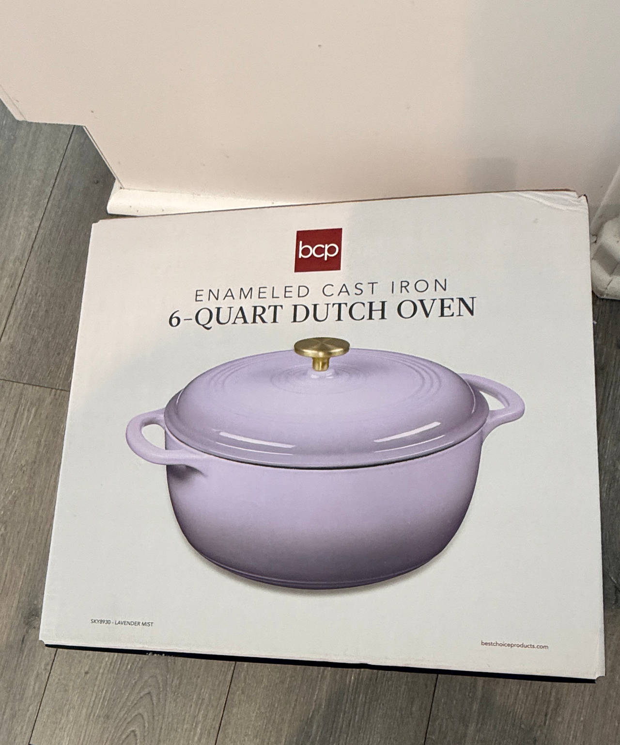 Best Choice Products 6-Quart Enameled Cast Iron Dutch Oven - Lavender Mist