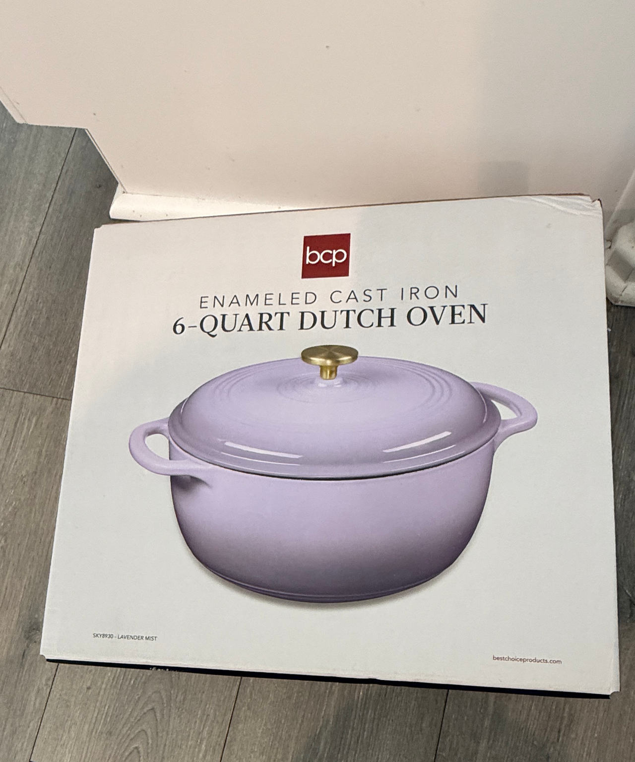 Best Choice Products 6-Quart Enameled Cast Iron Dutch Oven - Lavender Mist