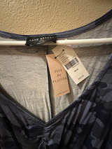 Lane Bryant Blue Grey Camo Top Blouse Swing Collection Sweetheart Neck 18/20 - Image 1