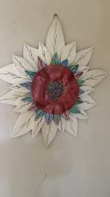 Handmade Reclaimed Barn Wood Flower Wall Art Set - Image 2