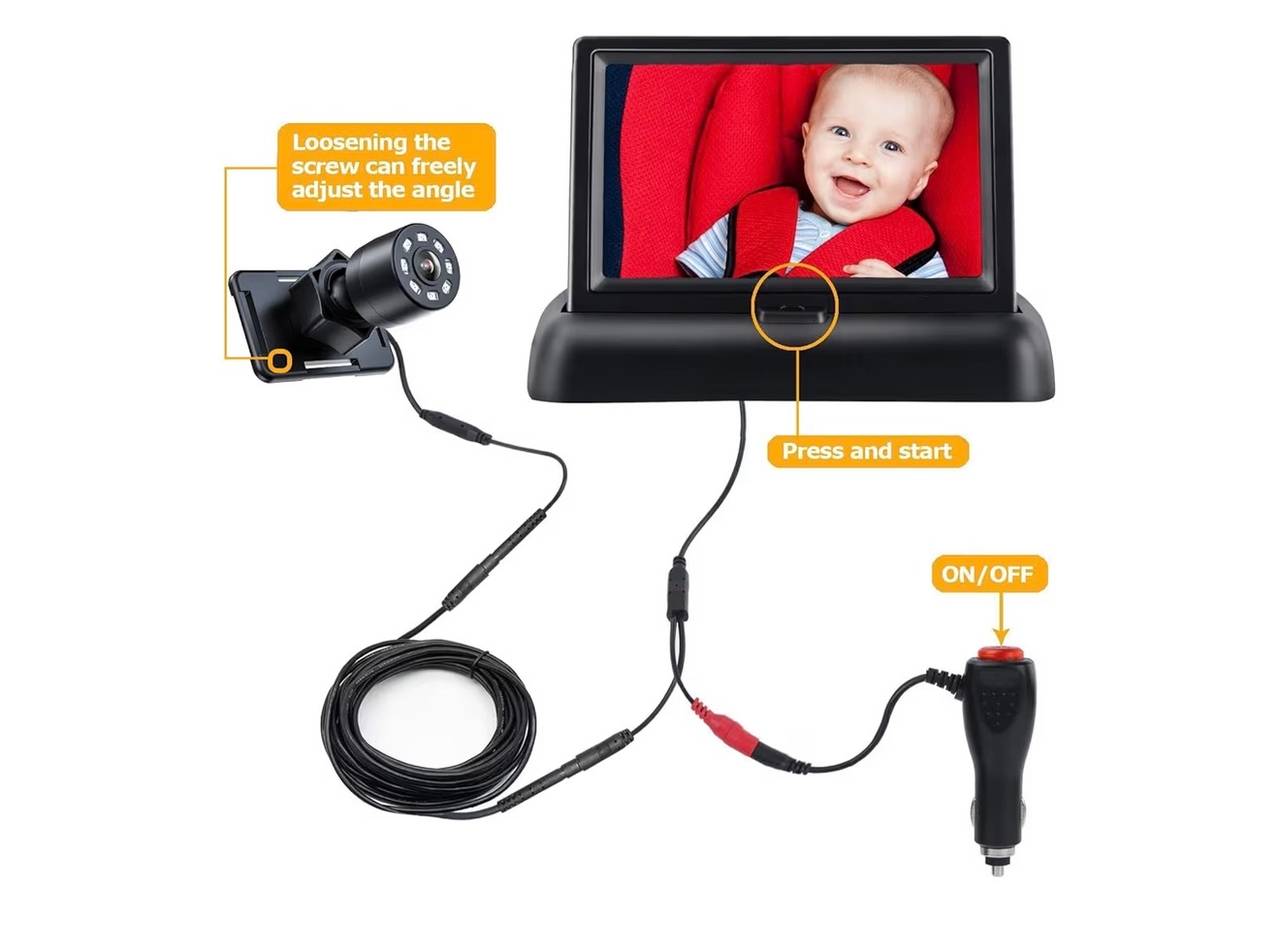 Baby Car Mirror, Rear-Facing View of Baby in Seat with Wide Crystal Clear Vision
