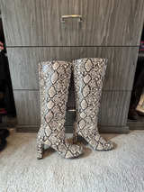 Snakeskin Knee-High Boots - Image 2