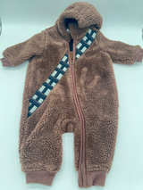 babyGap Star Wars Chewie Sherpa One Piece 3-6 Months Brown Chewbacca Bunting - Image 1