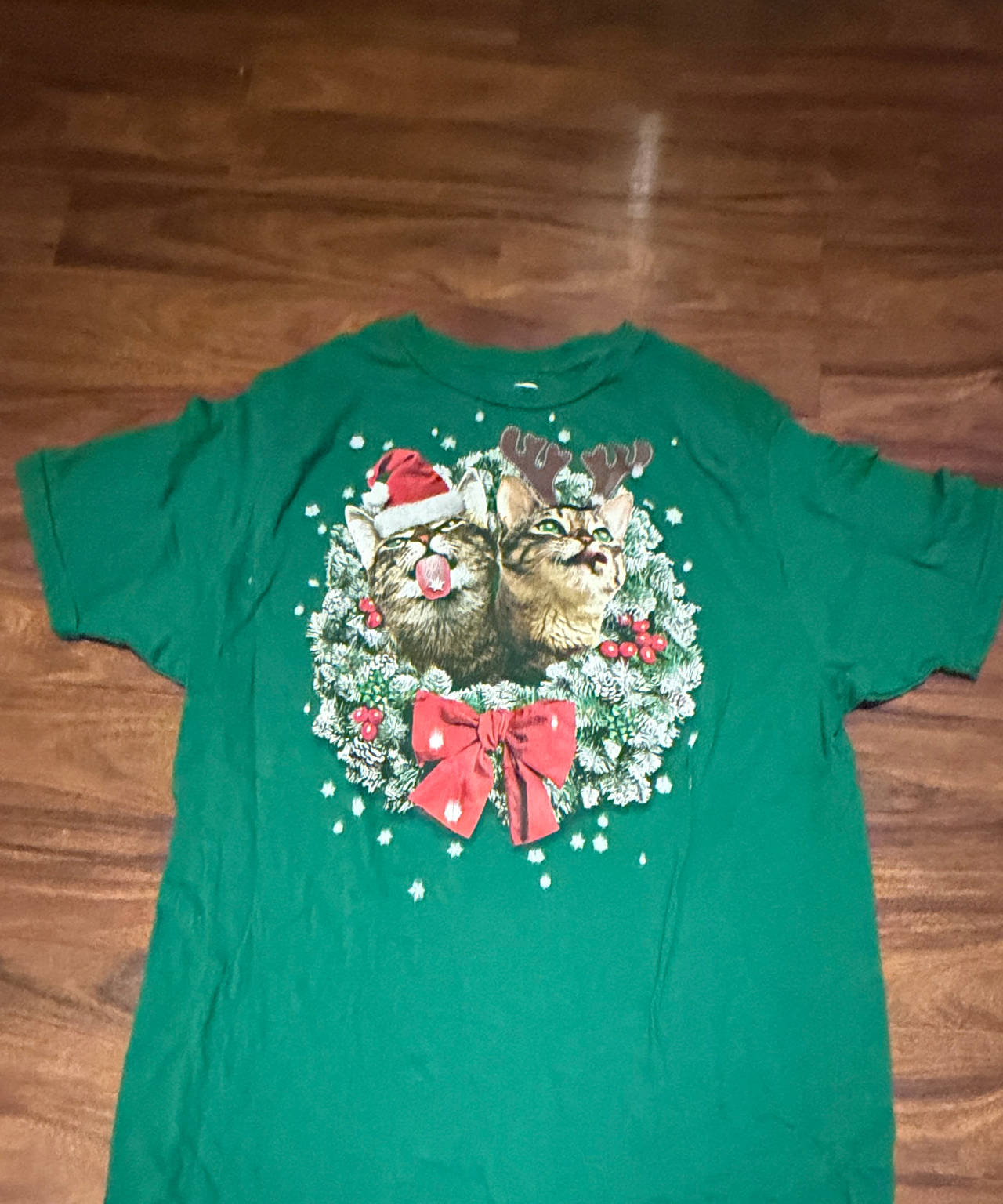 Christmas Cats Wreath Graphic T-Shirt
