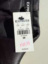 Express Slim Black Diamond Pattern Tuxedo Jacket - Image 2