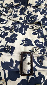 Merona Floral Double Breasted Trench Coat S - Image 2
