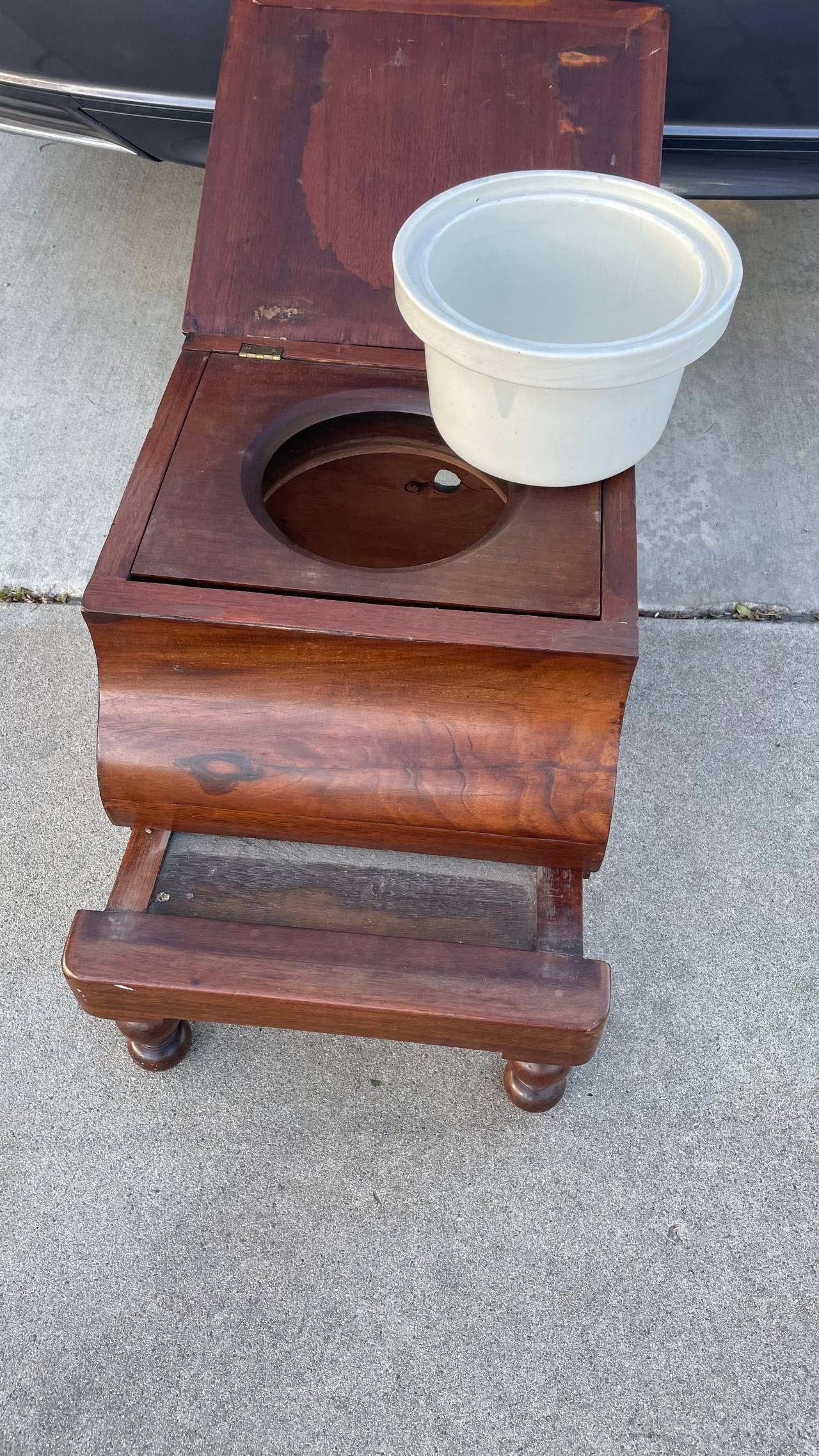 antique wooden commode chair