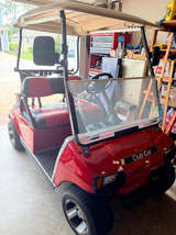 2003 Club Car Precedent Electric Red. Comes with Charging Unit, 2 extra tires - Image 2