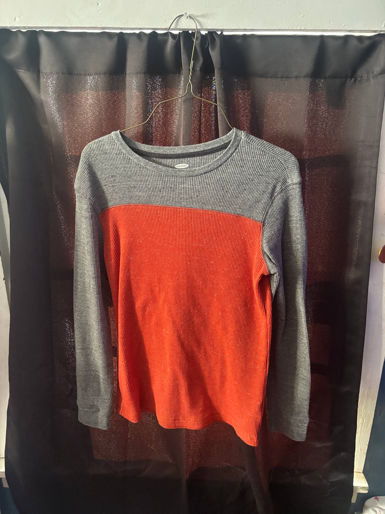 Old Navy Colorblock Waffle-Knit Thermal Top