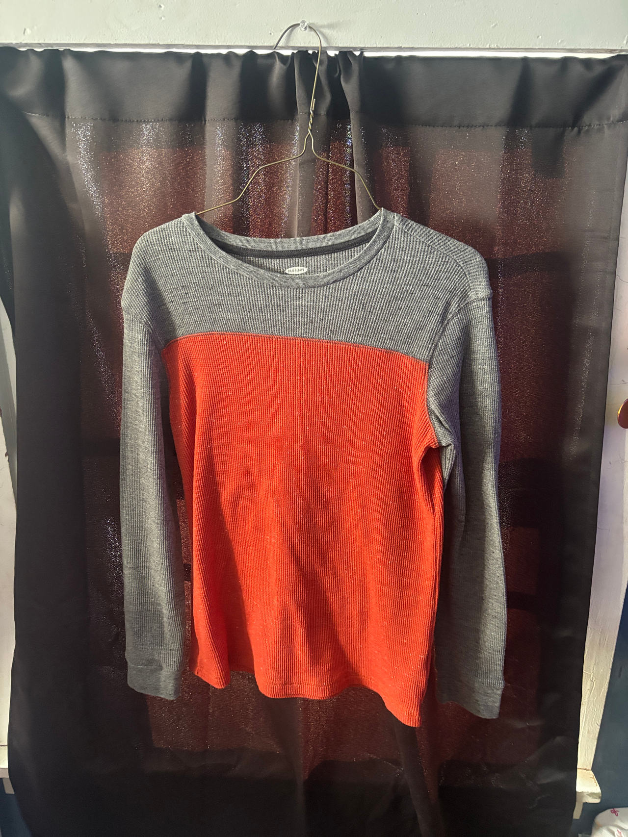 Old Navy Colorblock Waffle-Knit Thermal Top